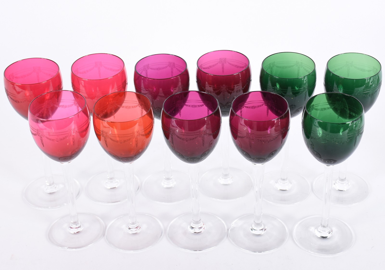 Conjunto de cristal frances Saint Louis lavrados com guirlandas... - foto 2 de 4