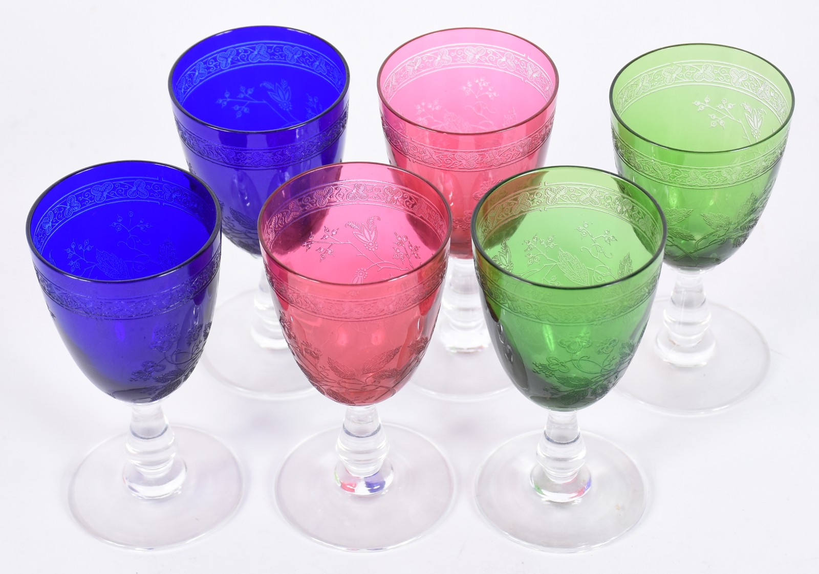 Seis cálices para licor de cristal frances Saint Louis em diversas... - foto 2 de 3