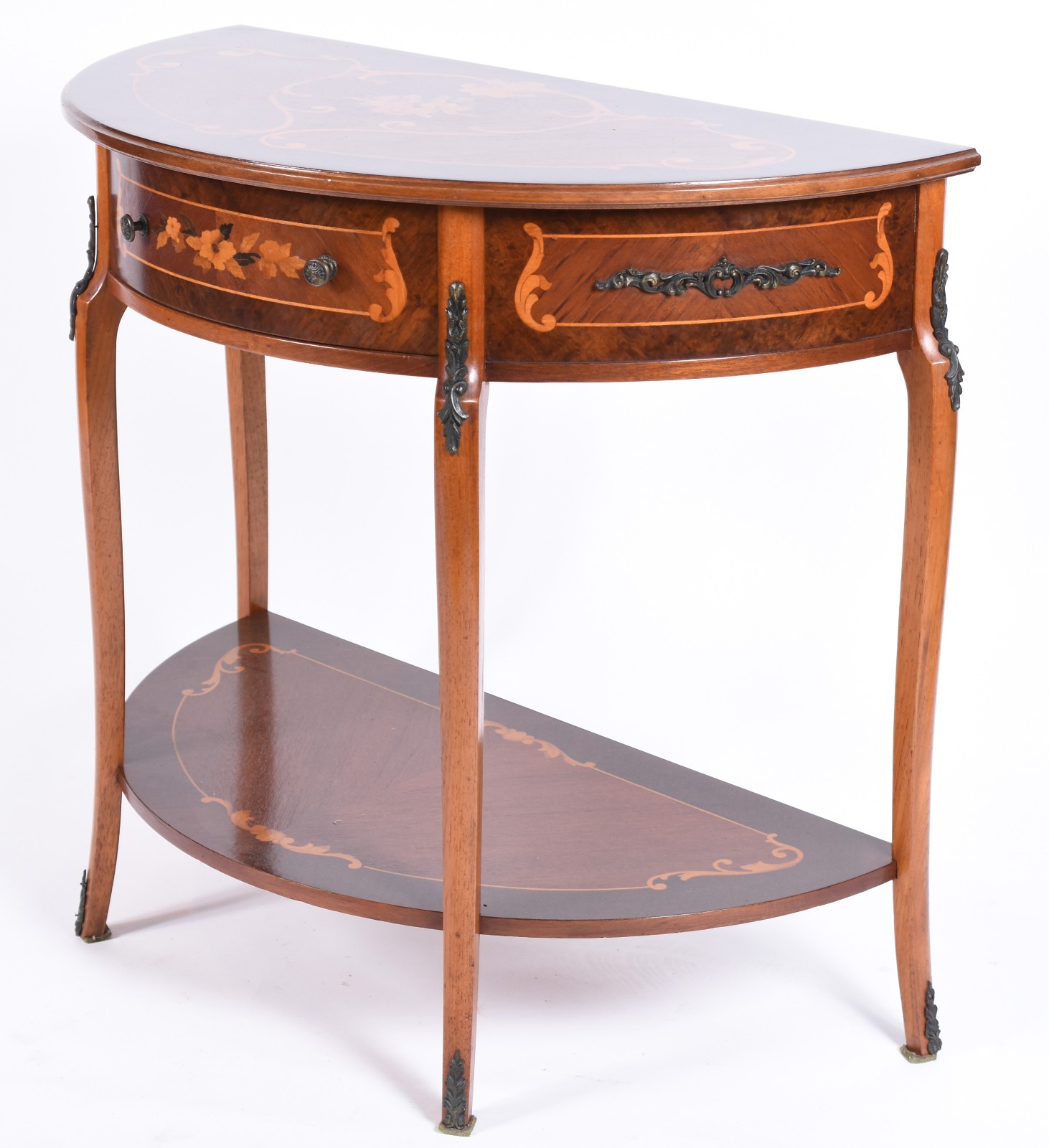Mesa de madeira nobre feitio "demi lune", estilo frances, trabalhos... - foto 1 de 5