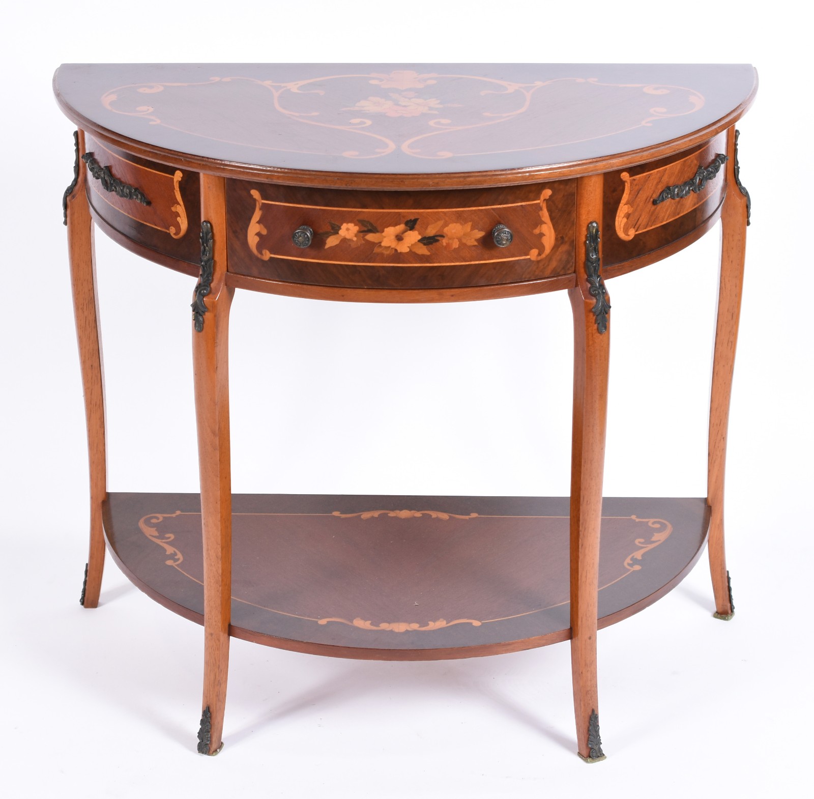 Mesa de madeira nobre feitio "demi lune", estilo frances, trabalhos... - foto 2 de 5