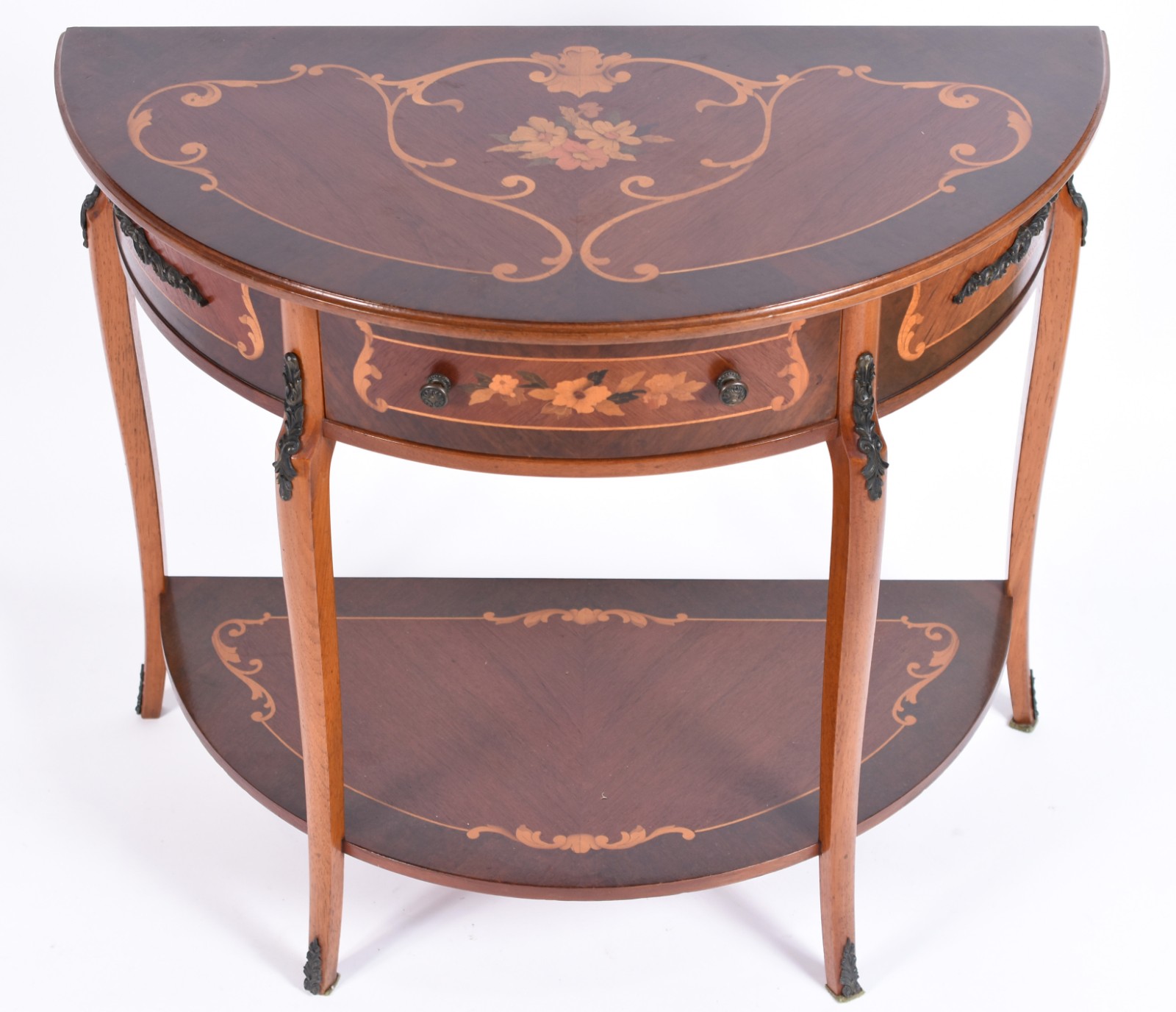 Mesa de madeira nobre feitio "demi lune", estilo frances, trabalhos... - foto 3 de 5