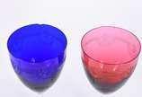 Saint Louis (1586),  - Conjunto Saint Louis composto de: 8 para vinho tinto (um azul e um rosa com bicado na borda), 5 para licor, 4 flutes, 2 taças de champagne diversas co