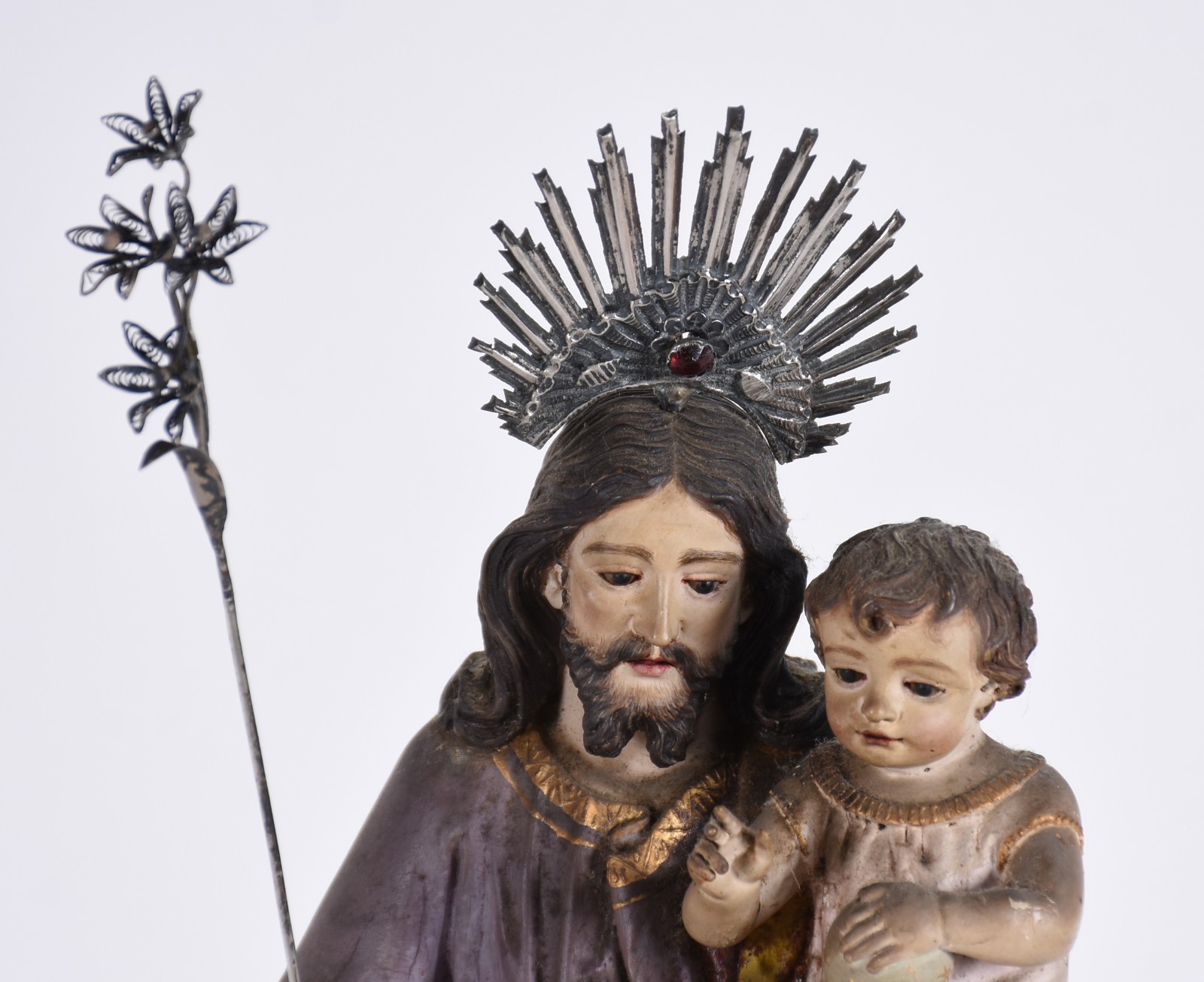 São José com Menino - Belíssima Imagem portuguesa de madeira... - foto 2 de 6