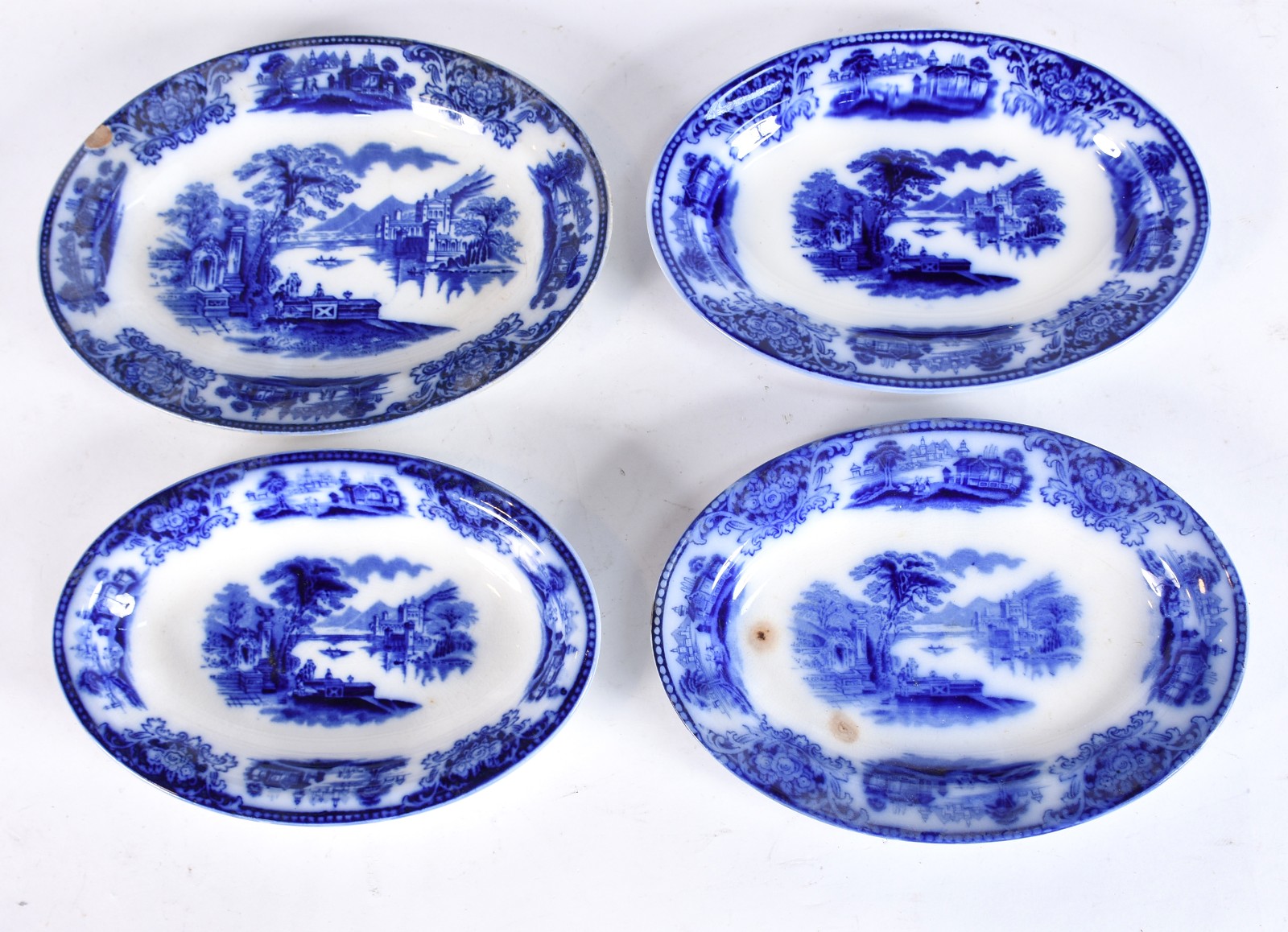 Parte de serviço de faiança inglesa azul borrão, sendo: sopeira, 9... - foto 4 de 9