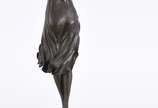CLAIRE JEANNE ROBERTE COLINET, "Swaying dancer" - Estatueta de bronze patinado representando "dançarina" sobre pedestal de mármore. Assinado. D'Après.