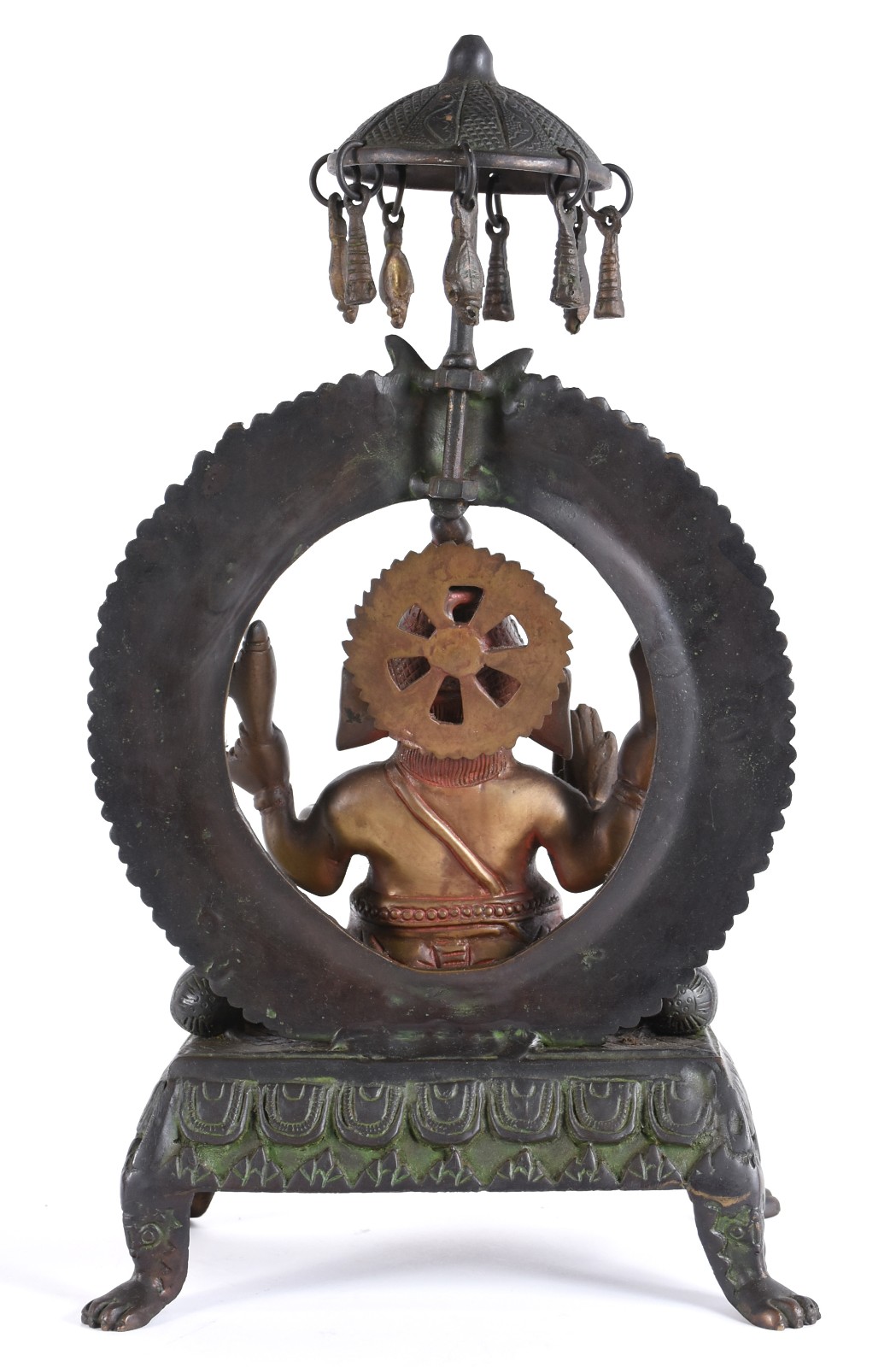 Antigo grupo escultórico representando Ganesha repousada em trono com... - foto 3 de 7