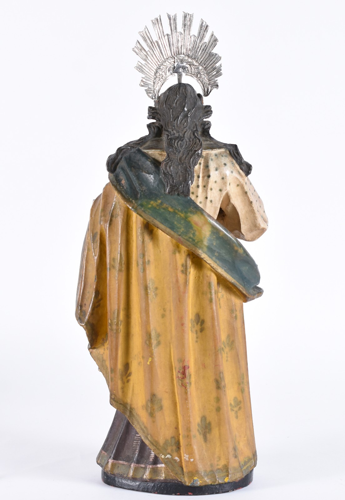 Nossa Senhora - Antiga Imagem de madeira policromada com resplendor... - foto 4 de 6