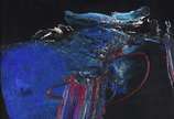 Manabu Mabe (1924-1997), Composição - Óleo sobre tela - datado 1976.  Pintura com parte azul com craquelê. Já certificado no Projeto Mabe. Selo da Galeria "Bolsa de Arte do RJ" no verso.