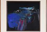 Manabu Mabe (1924-1997), Composição - Óleo sobre tela - datado 1976.  Pintura com parte azul com craquelê. Já certificado no Projeto Mabe. Selo da Galeria "Bolsa de Arte do RJ" no verso.