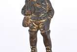 Georges OMERTH (1895/1925), Boy dressed in a wi... - Escultura de bronze com rosto de marfim, assinada.