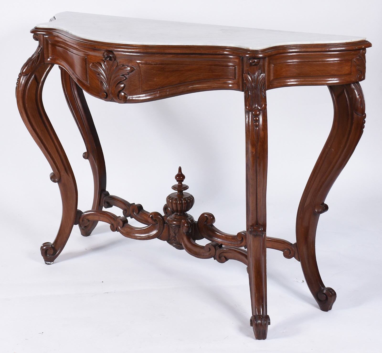 Console de madeira nobre, estilo Beranger, tampo recortado coberto... - foto 1 de 5