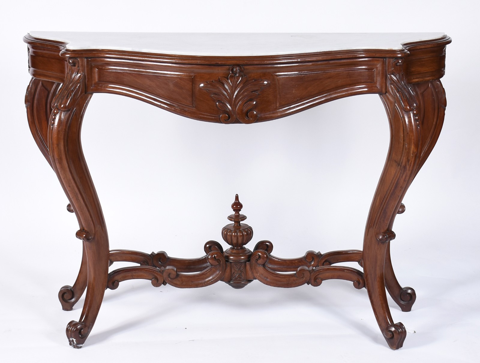 Console de madeira nobre, estilo Beranger, tampo recortado coberto... - foto 2 de 5