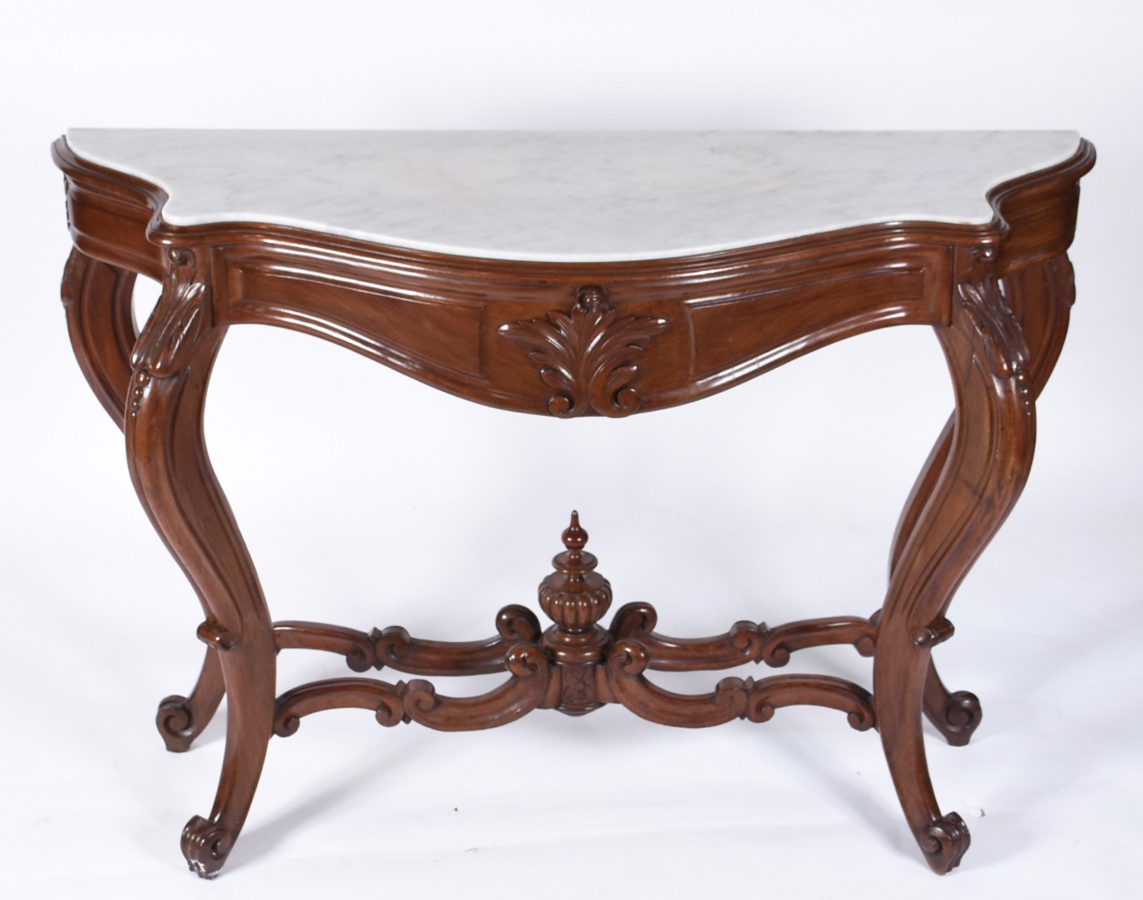 Console de madeira nobre, estilo Beranger, tampo recortado coberto... - foto 3 de 5