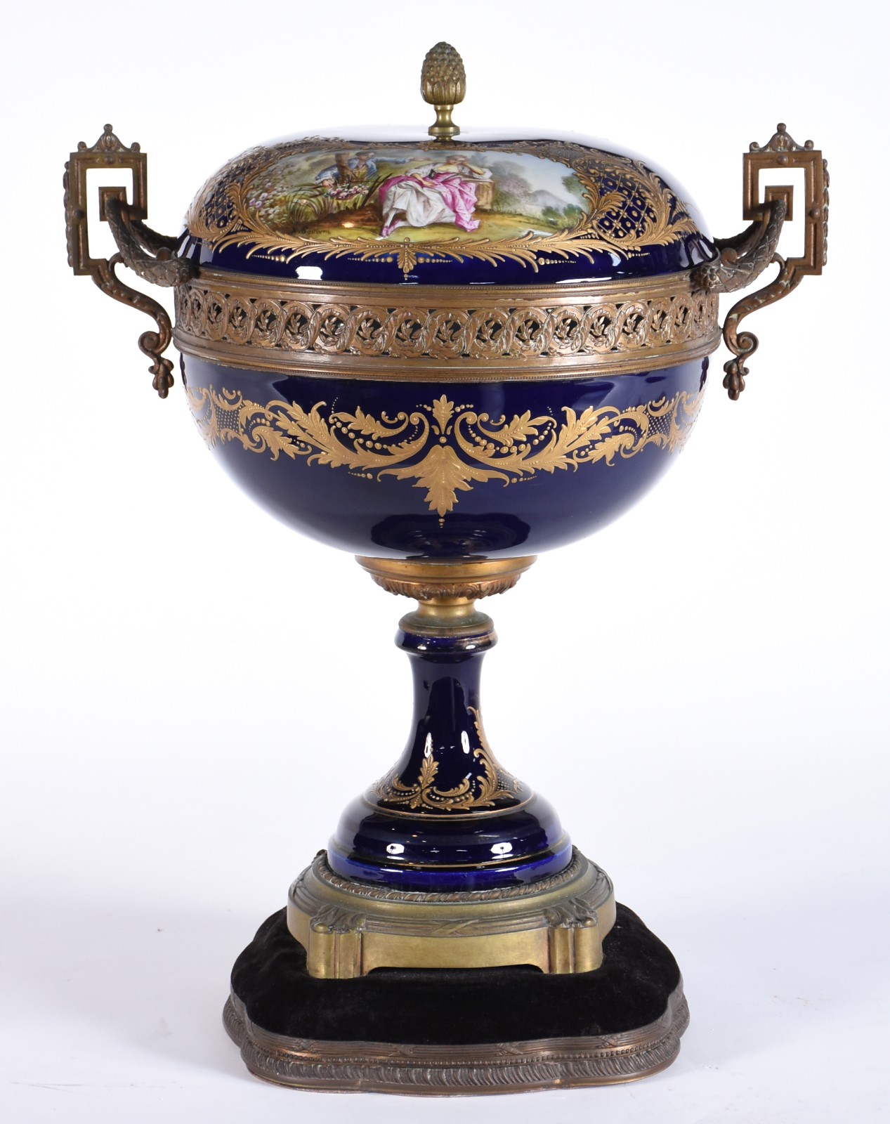 Grande potiche de porcelana francesa possivelmente de Sèvres, na cor... - foto 1 de 7