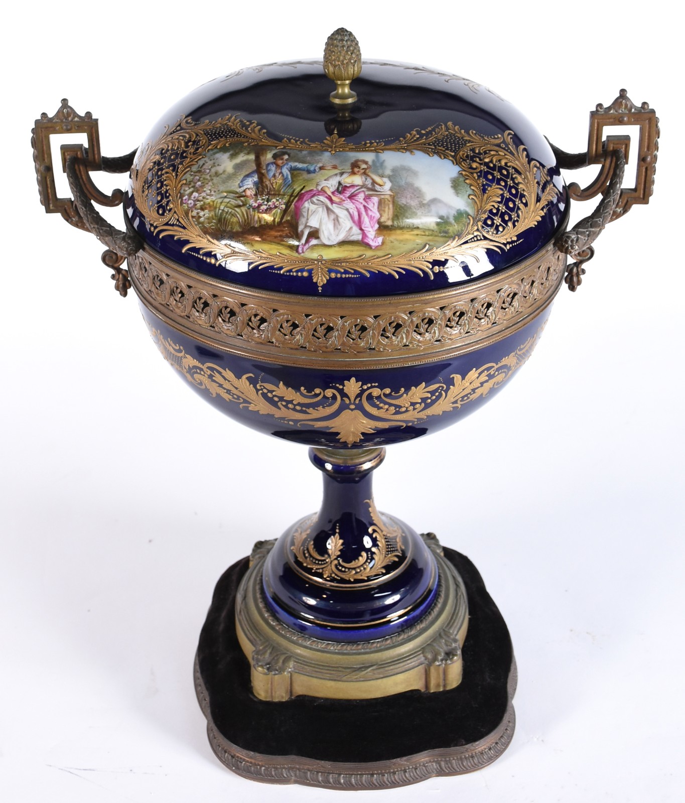 Grande potiche de porcelana francesa possivelmente de Sèvres, na cor... - foto 2 de 7