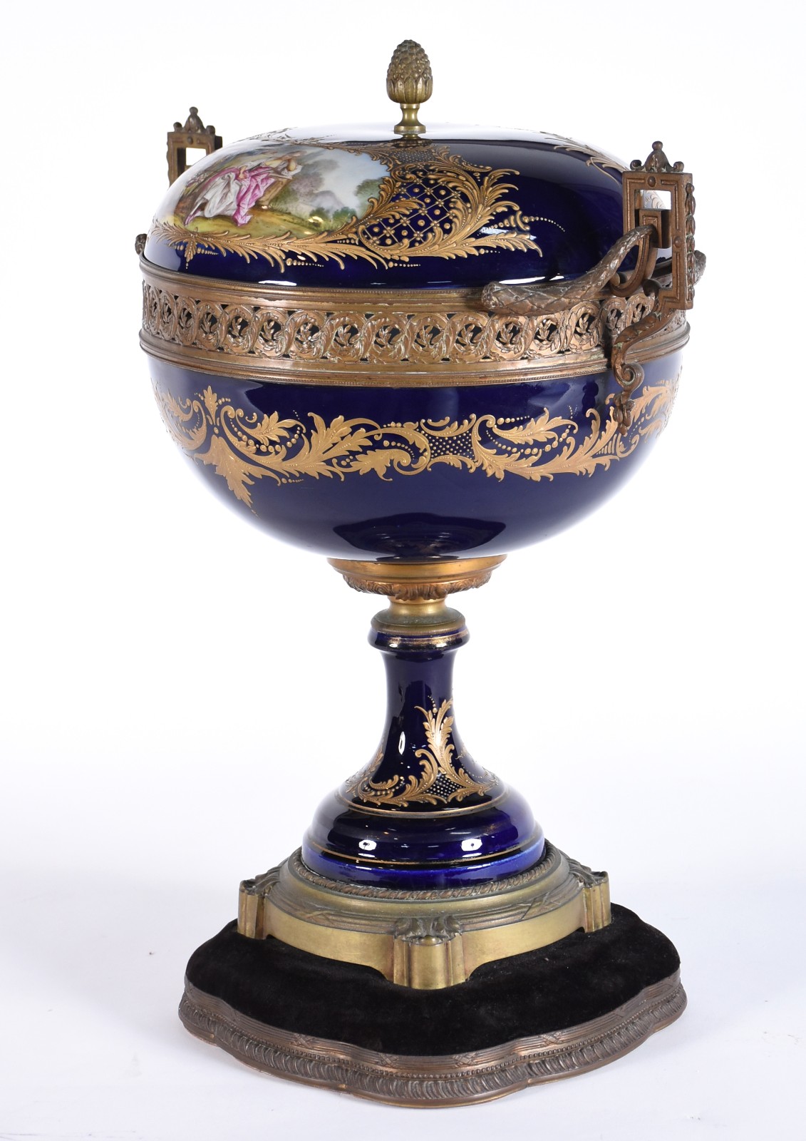 Grande potiche de porcelana francesa possivelmente de Sèvres, na cor... - foto 4 de 7