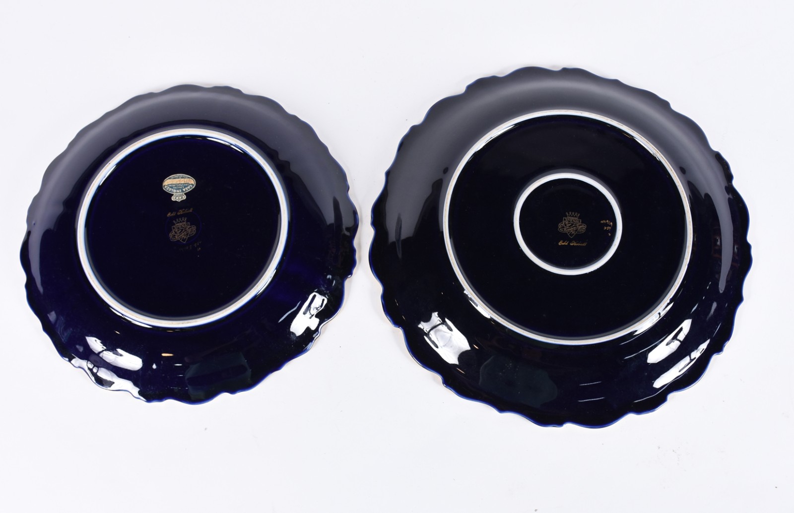 Duas travessas de porcelana alemã azul cobalto (Echt Kobalt), bordas... - foto 3 de 5