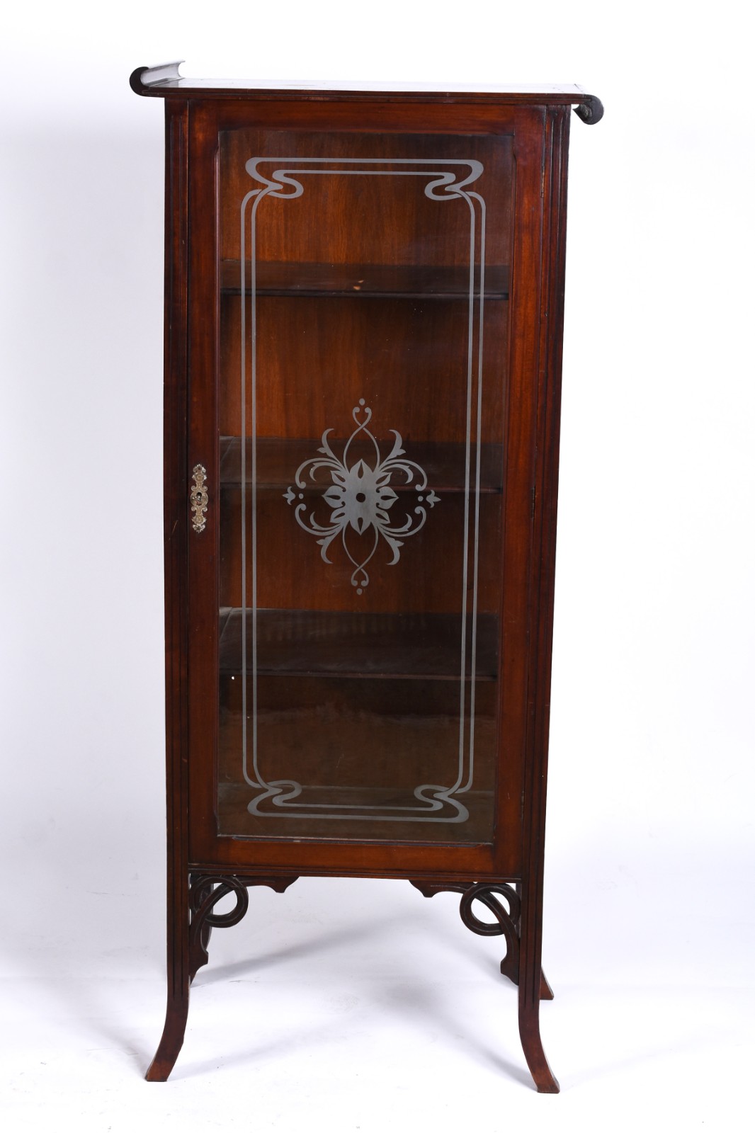 Vitrine de madeira nobre estilo oriental, porta e laterais de vidro... - foto 2 de 4