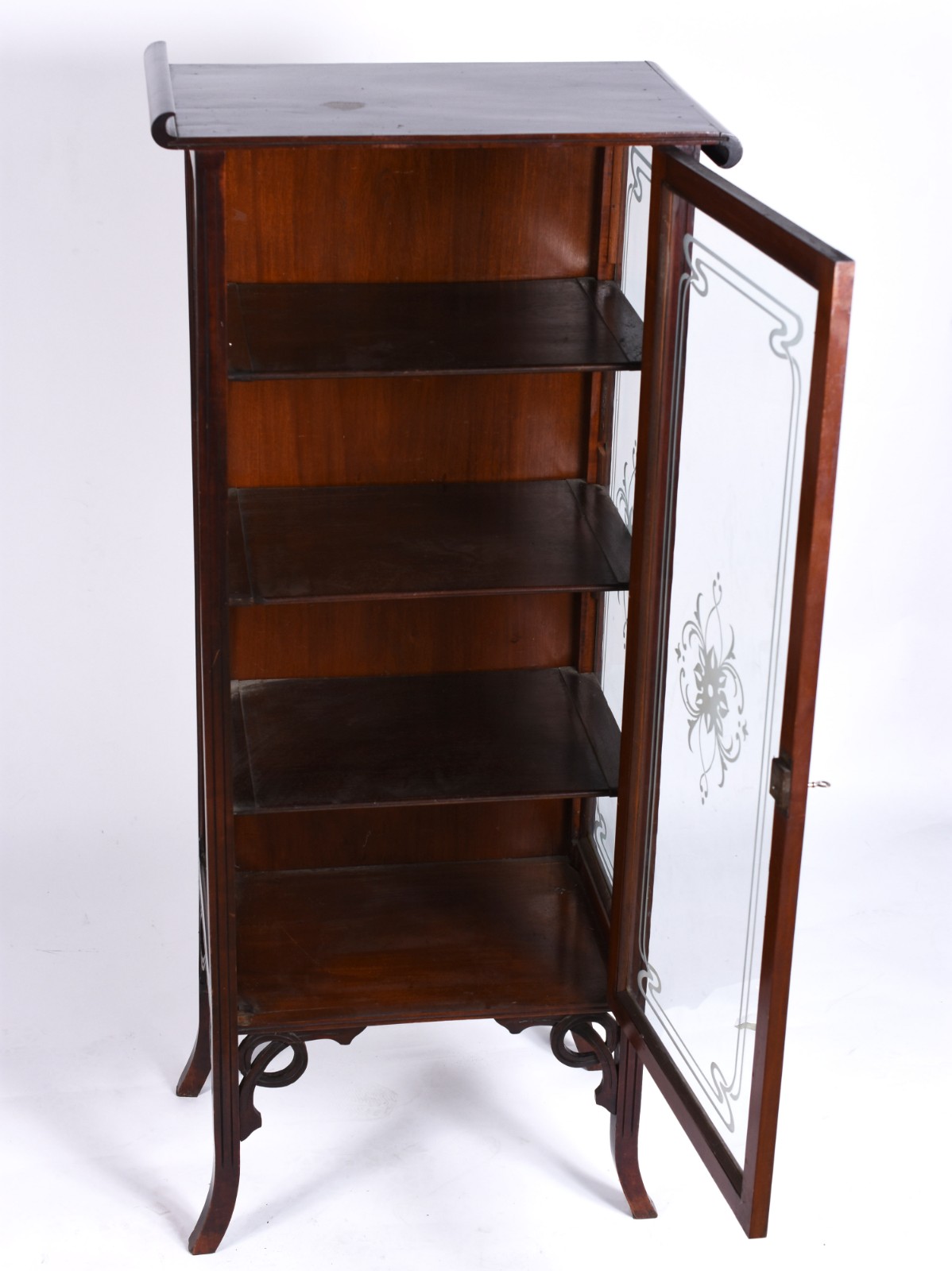 Vitrine de madeira nobre estilo oriental, porta e laterais de vidro... - foto 3 de 4