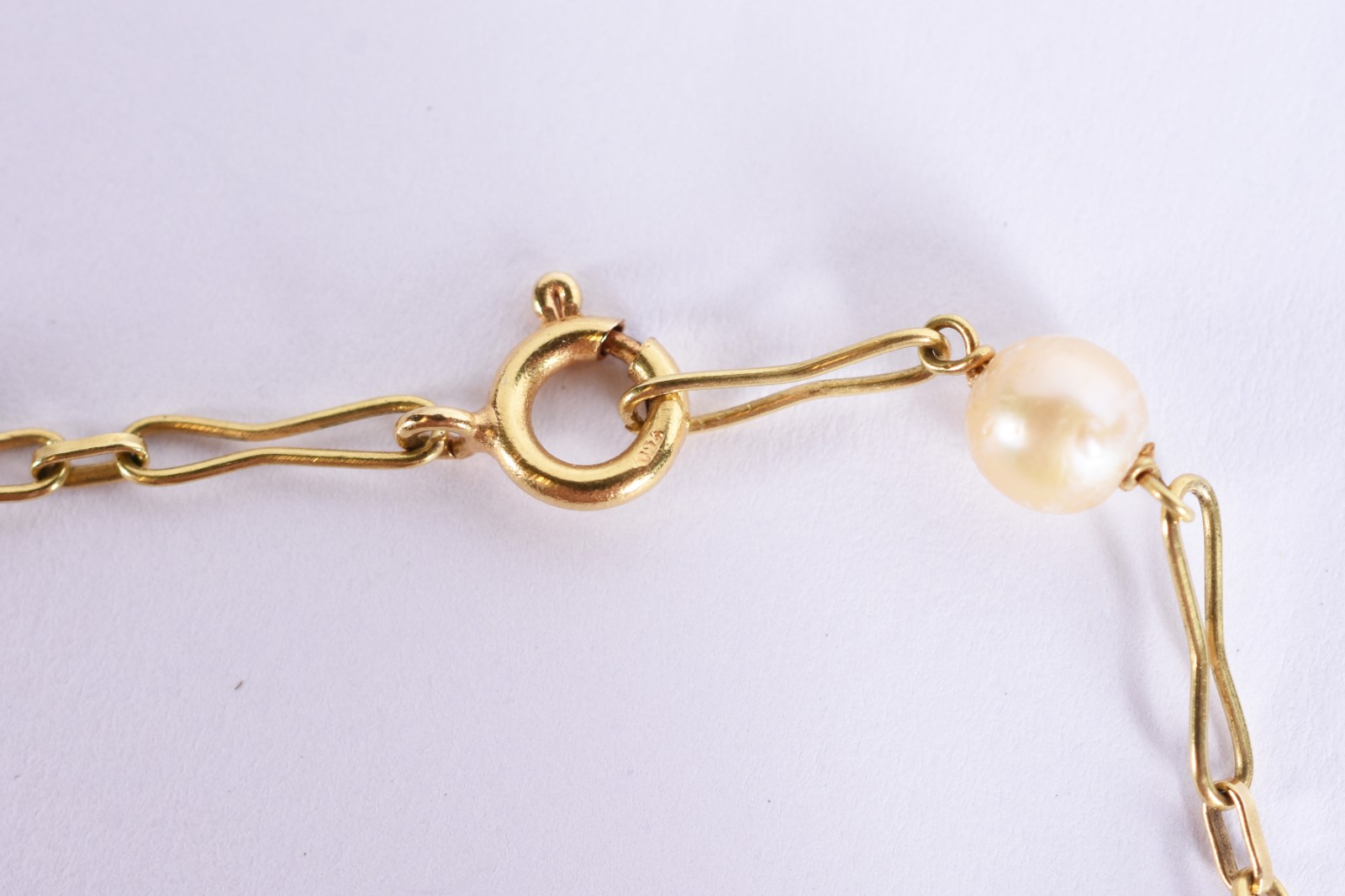 Conjunto de ouro 18k composto de pulseira com 6 perolas e par de... - foto 4 de 4