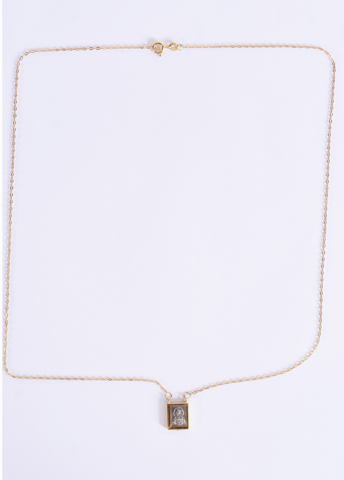 Cordão de ouro 18k com um pendente com relevo do coração de Jesus... - foto 2 de 7