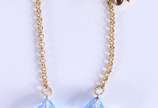 Brinco de ouro 18k, correntinha com gota de top... - Brinco de ouro 18k, correntinha com gota de topázio azul  (Por motivos de segurança a peça não se encontra na loja)