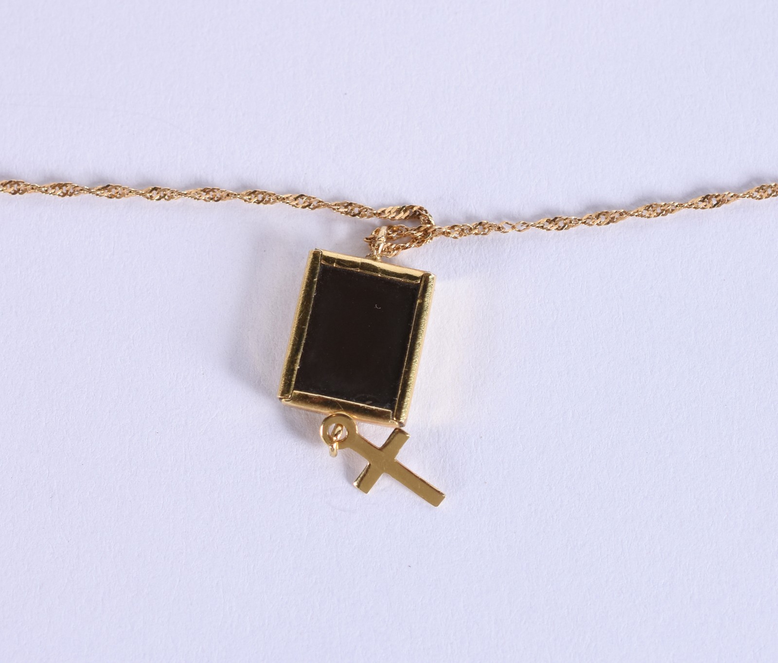 Cordão de ouro 18k contrastado 750 mls com placa de Nossa Senhora com... - foto 5 de 5