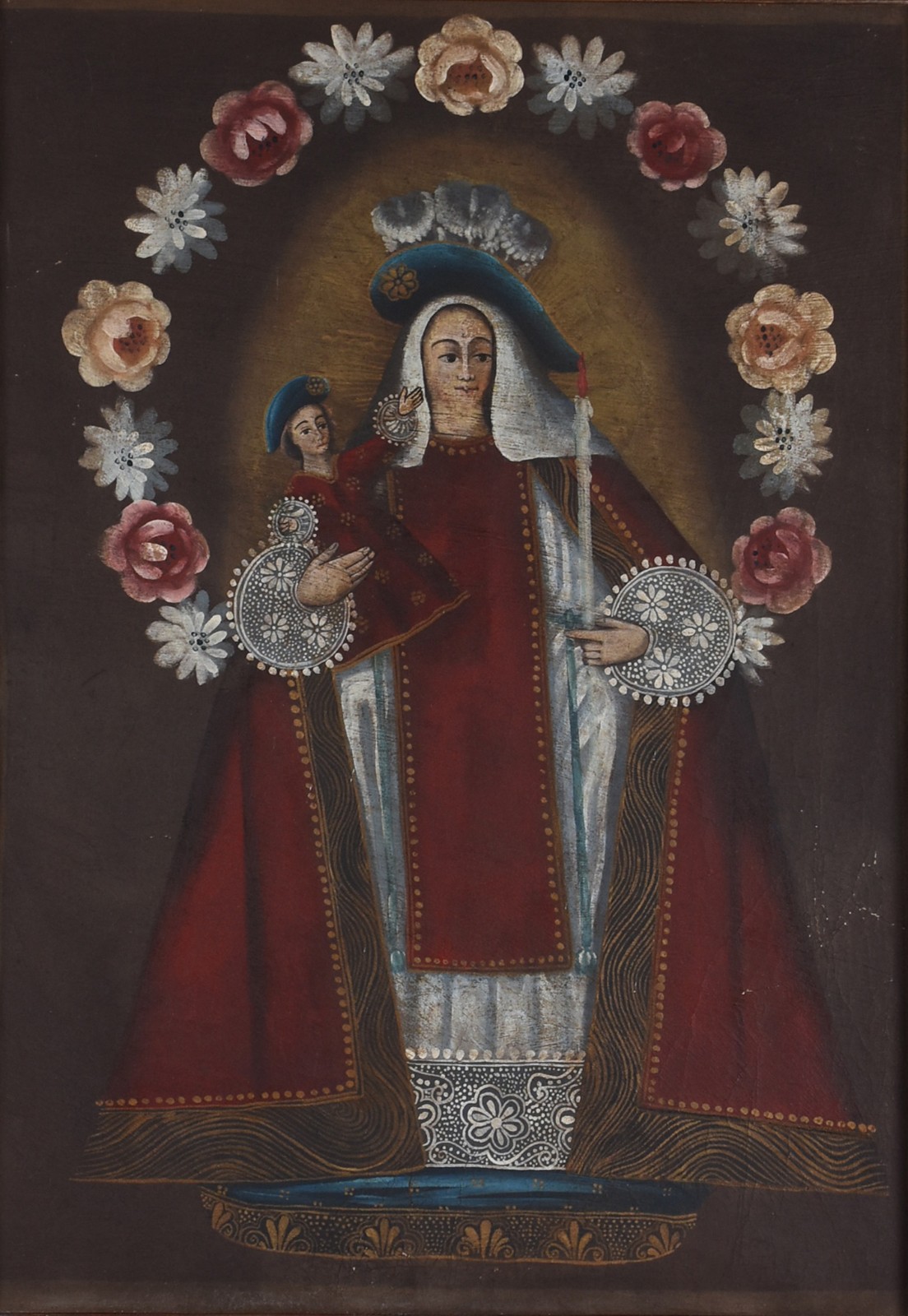 Escola Cusquenha (1538), Nossa Senhora com flores - foto 2 de 3