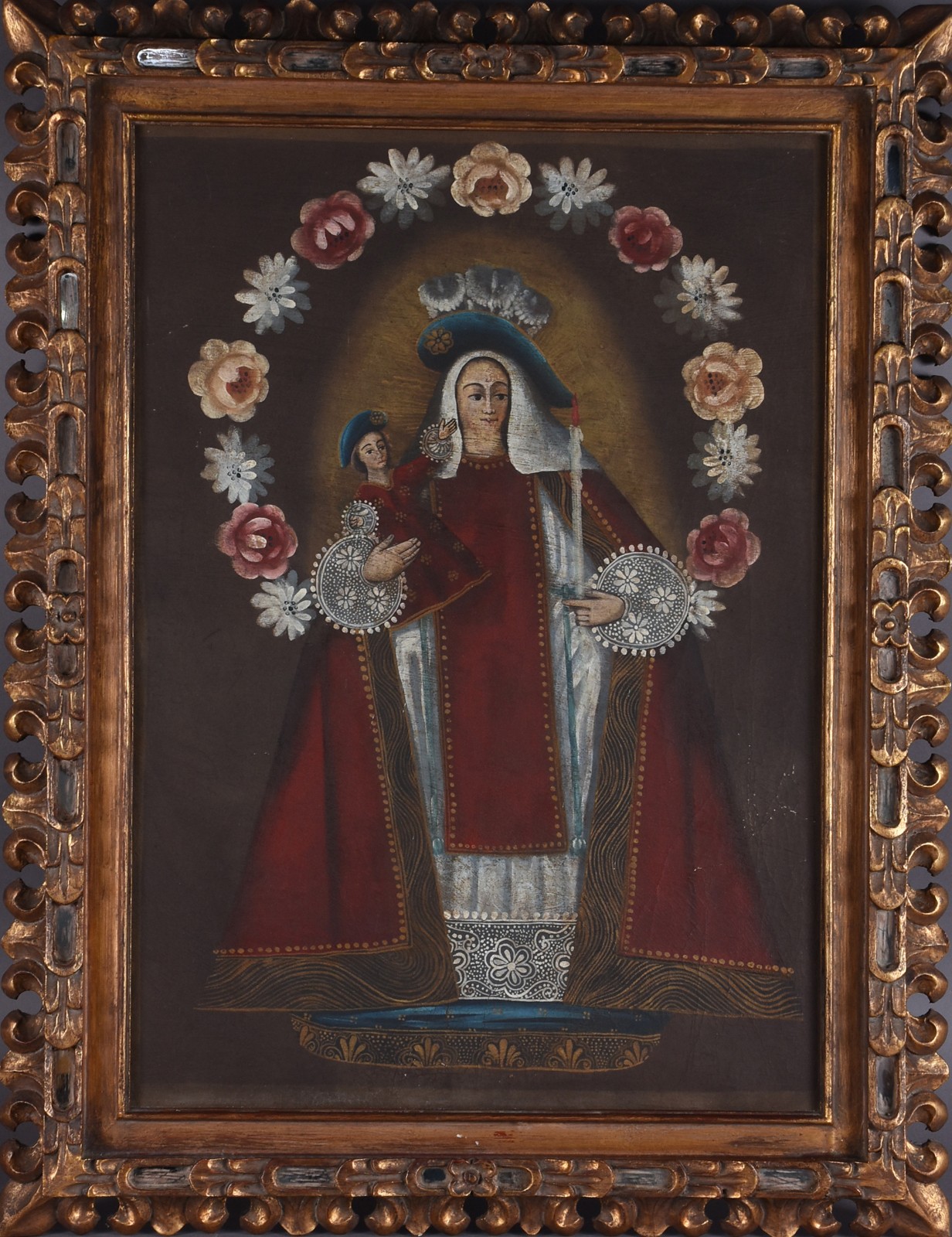 Escola Cusquenha (1538), Nossa Senhora com flores - foto 1 de 3