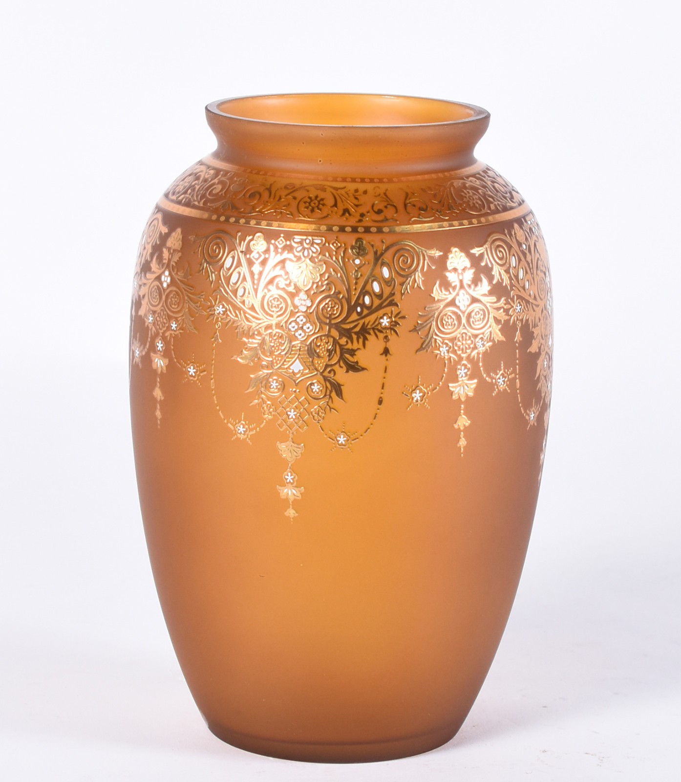 Vaso de vidro decorativo na cor âmbar. - foto 1 de 3