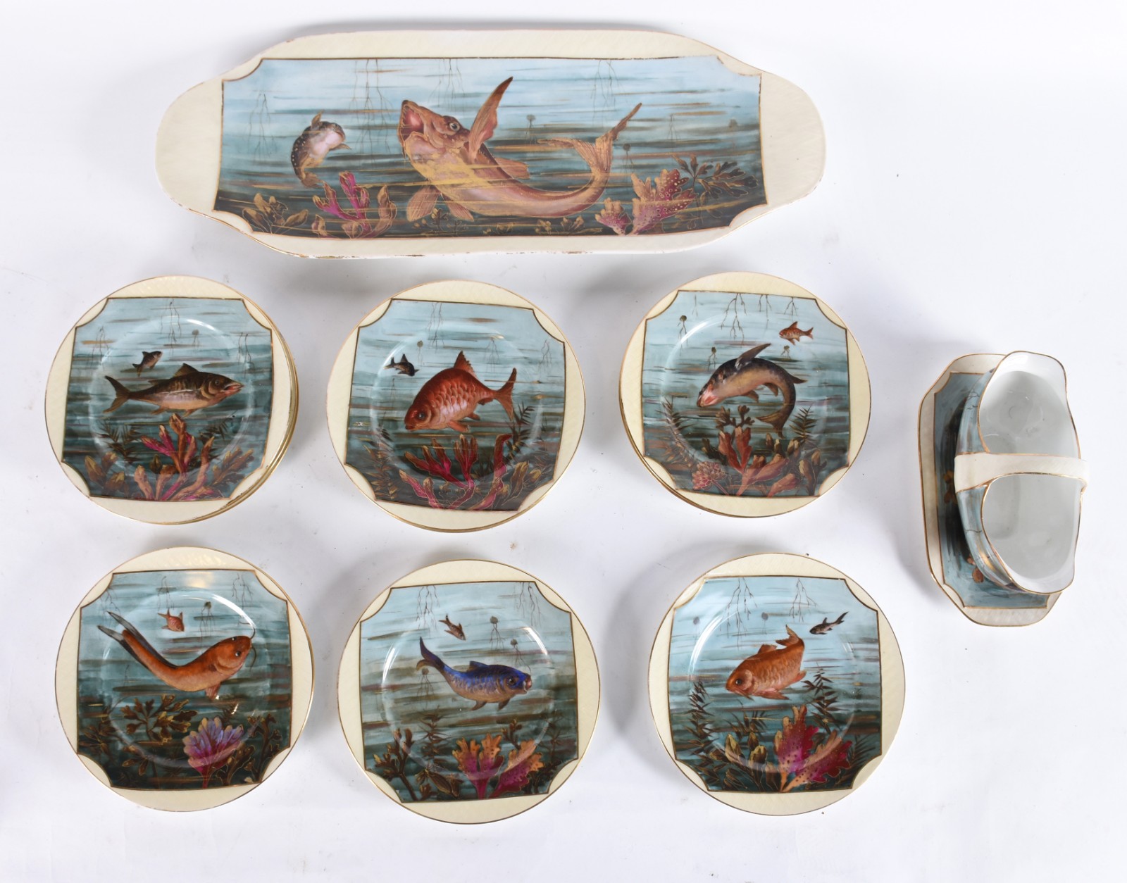 Serviço para peixe de porcelana francesa do atelier DECOR J.P.L... - foto 1 de 5