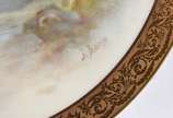 Limoges (1771),  - Par de pratos de porcelana francesa Frank Haviland, pintados a mão com motivos de peixes,  assinados J. Barin, borda com grega dourada.
