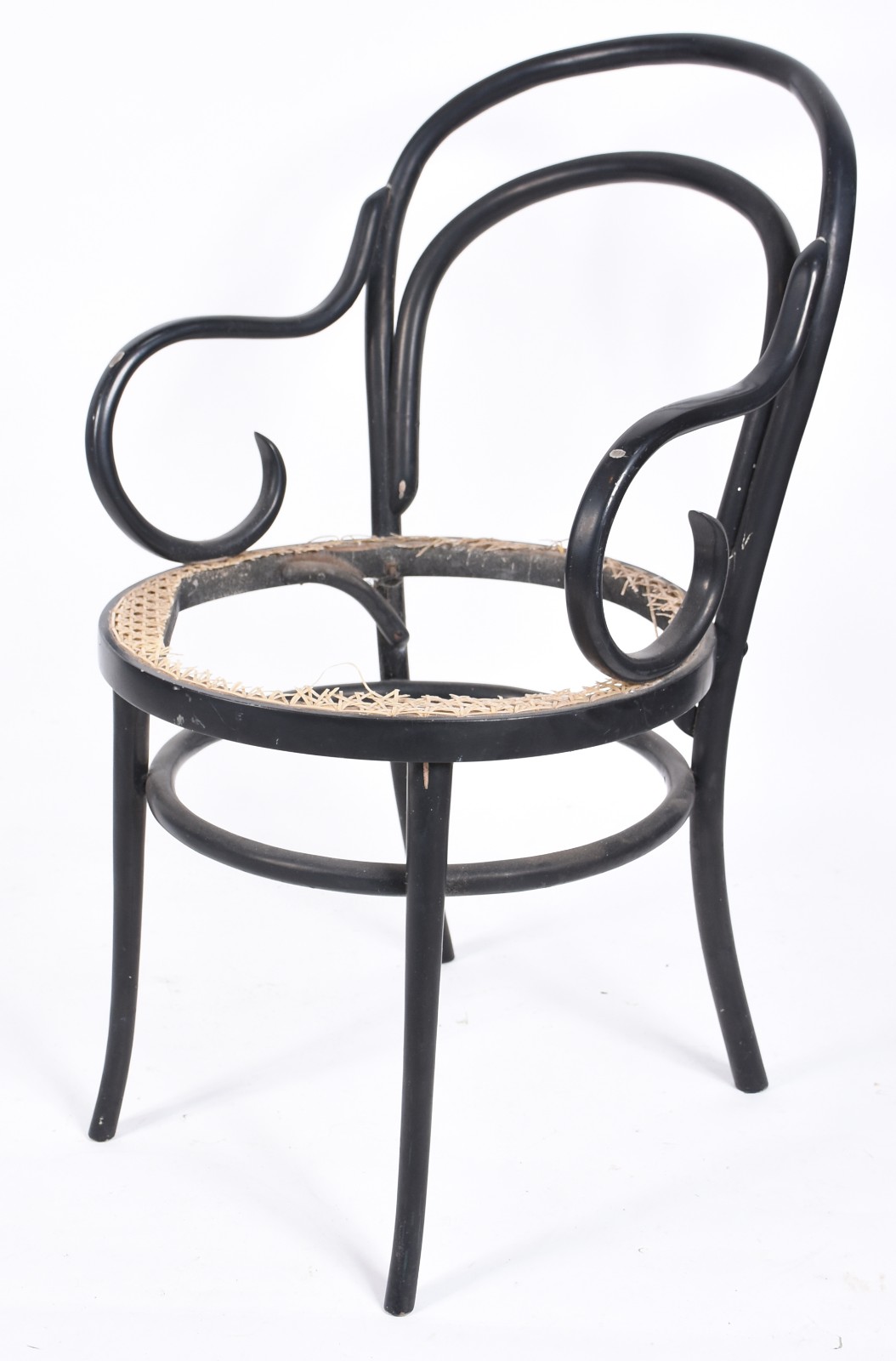 Estrutura de cadeira Thonet da Gerdau, madeira pintada de preto, anos... - foto 1 de 5