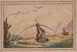 Jean-Baptiste Debret (1768-1848), Caboclo - Obra <strong>atribuída </strong>a Jean-Baptiste Debret. Litografia aquarelada.
