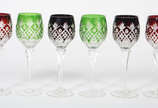 Seis cálices de  cristal diversas cores para vi... - Seis cálices de  cristal diversas cores para vinho  