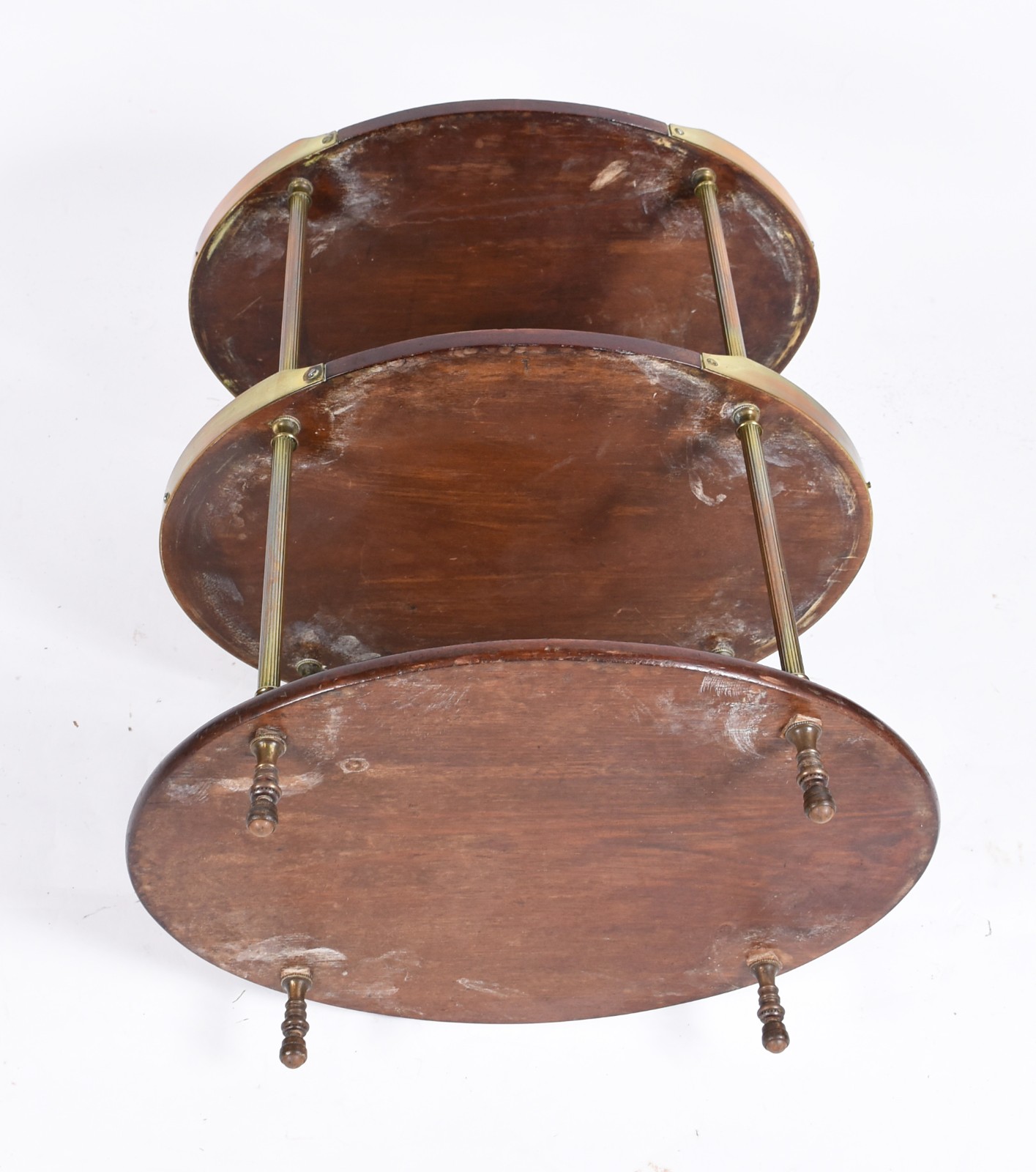 Elegante mesa de madeira nobre feitio oval com 3 platôs ligados por... - foto 5 de 5