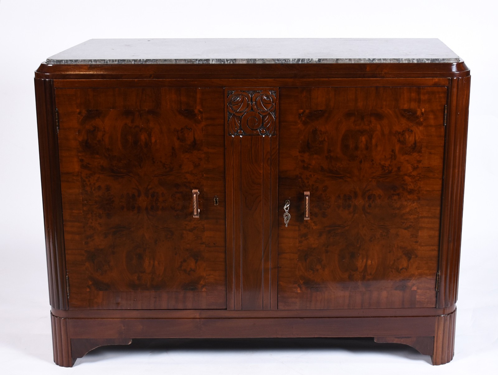 Armário de madeira nobre com 2 portas, ART DECO, tampo de mármore... - foto 2 de 7