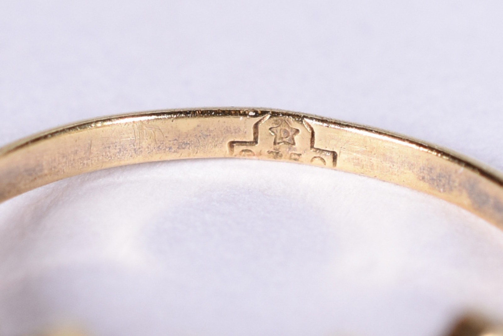 Anel de ouro 18 k contraste 750 com 5 brilhantes e 5 esmeraldas, aro... - foto 5 de 5