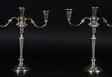Par de candelabros  de prata contrastada Sterli... - Par de candelabros  de prata contrastada Sterling Goham 
