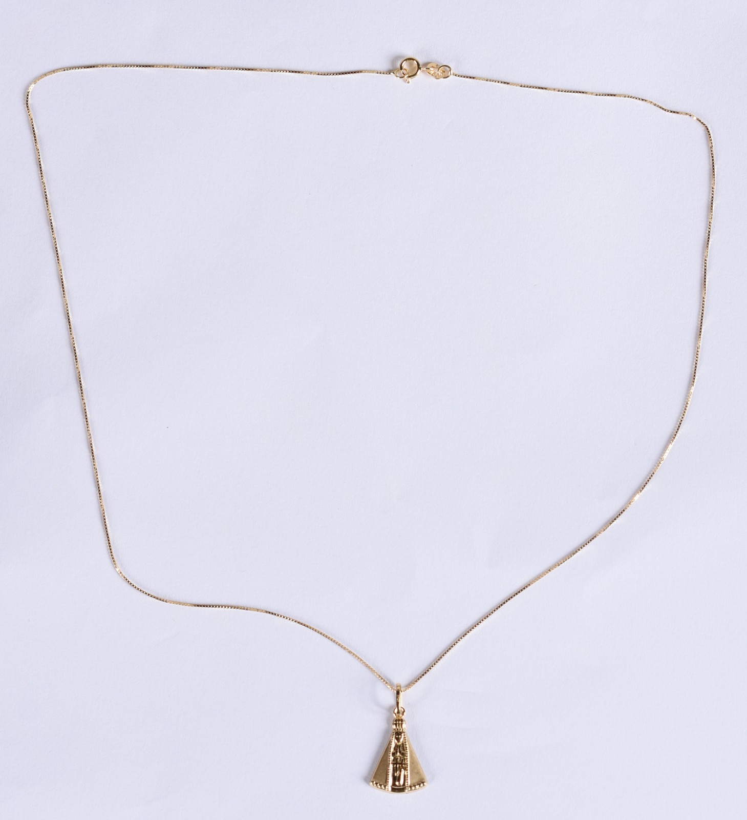 Colar de ouro 18 k, contraste 750 com pingente de Nossa Senhora... - foto 2 de 5