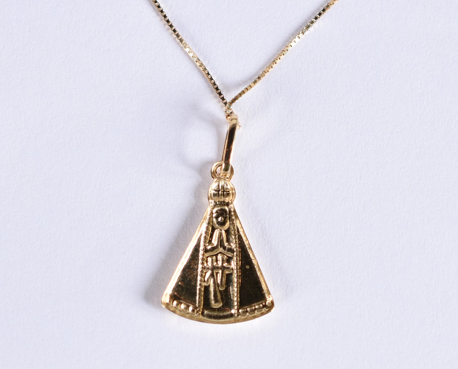Colar de ouro 18 k, contraste 750 com pingente de Nossa Senhora... - foto 3 de 5