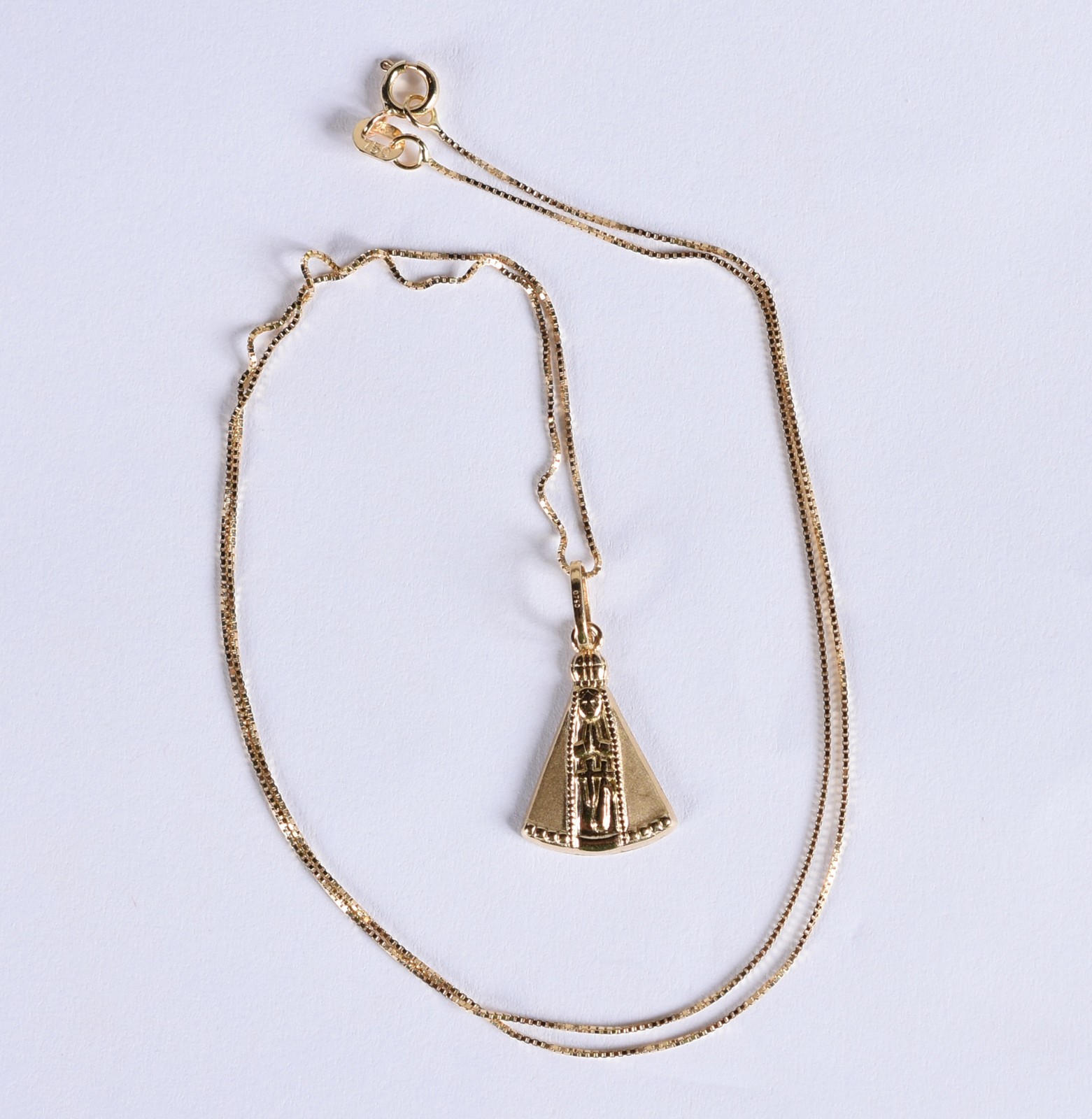 Colar de ouro 18 k, contraste 750 com pingente de Nossa Senhora... - foto 5 de 5