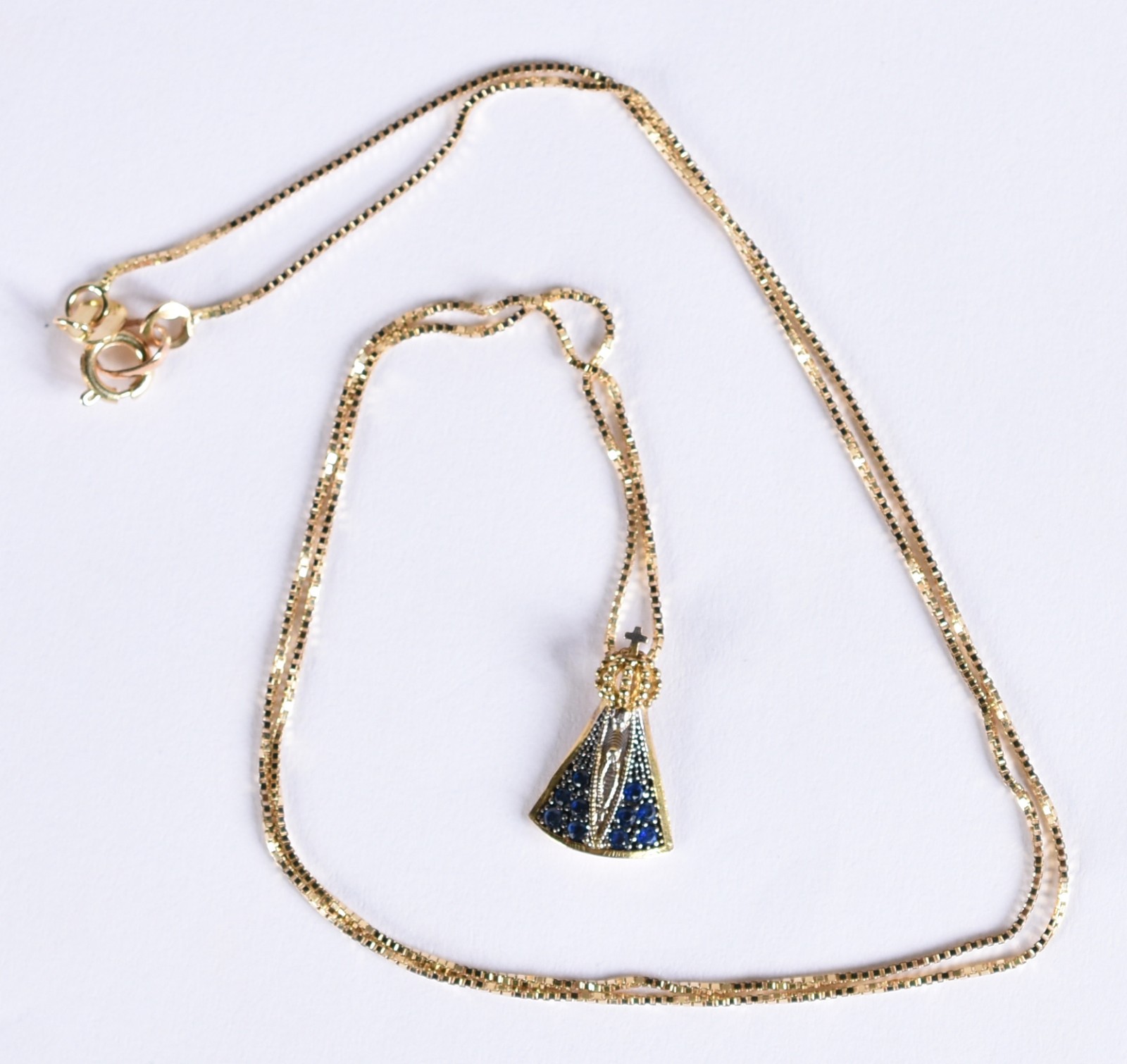 Colar de ouro 18k, contraste 750 com pingente Nossa Senhora Aparecida... - foto 4 de 5