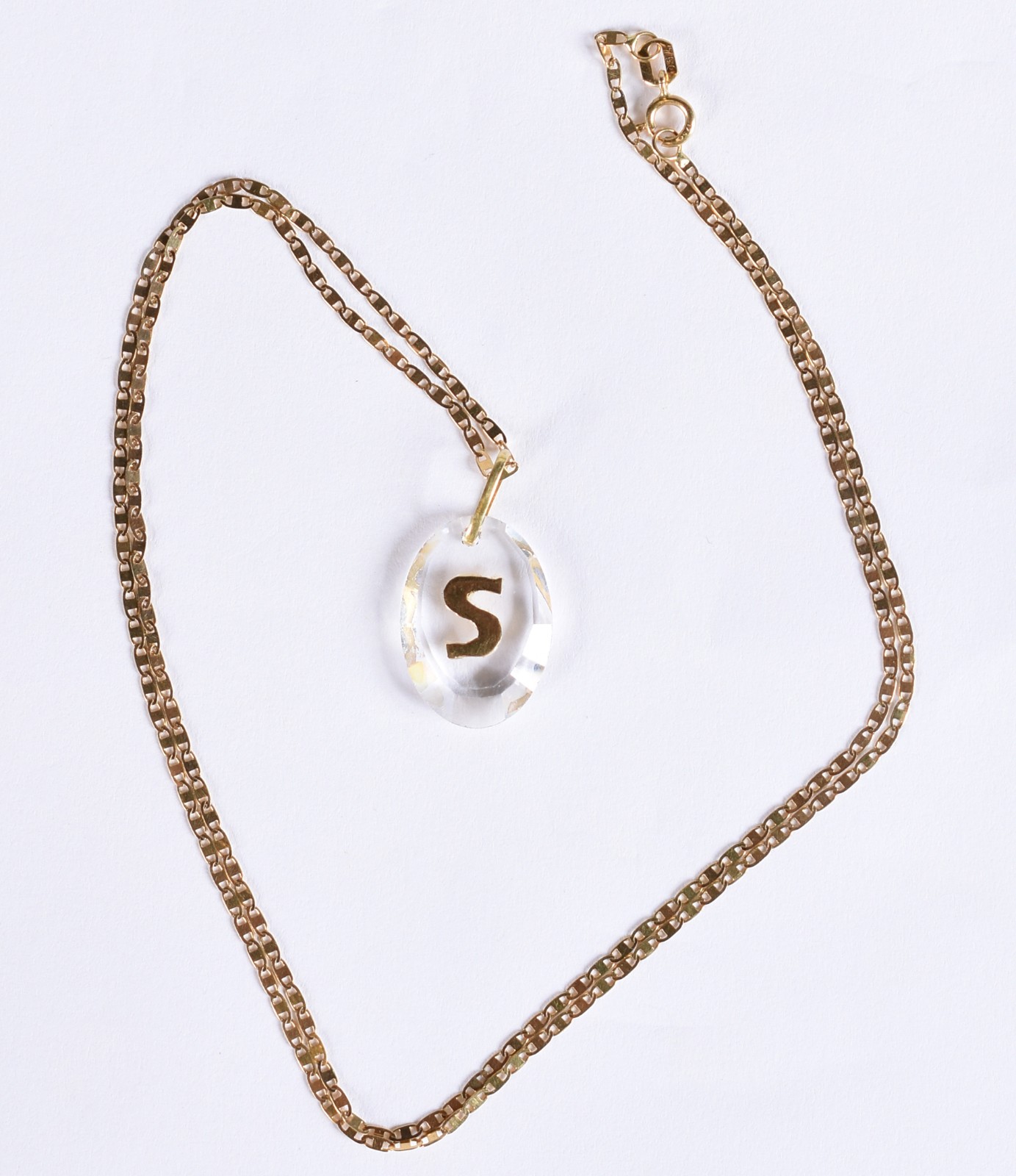 Colar de ouro 18k, contraste 750 com pingente com a inicial "S" (Por... - foto 4 de 5