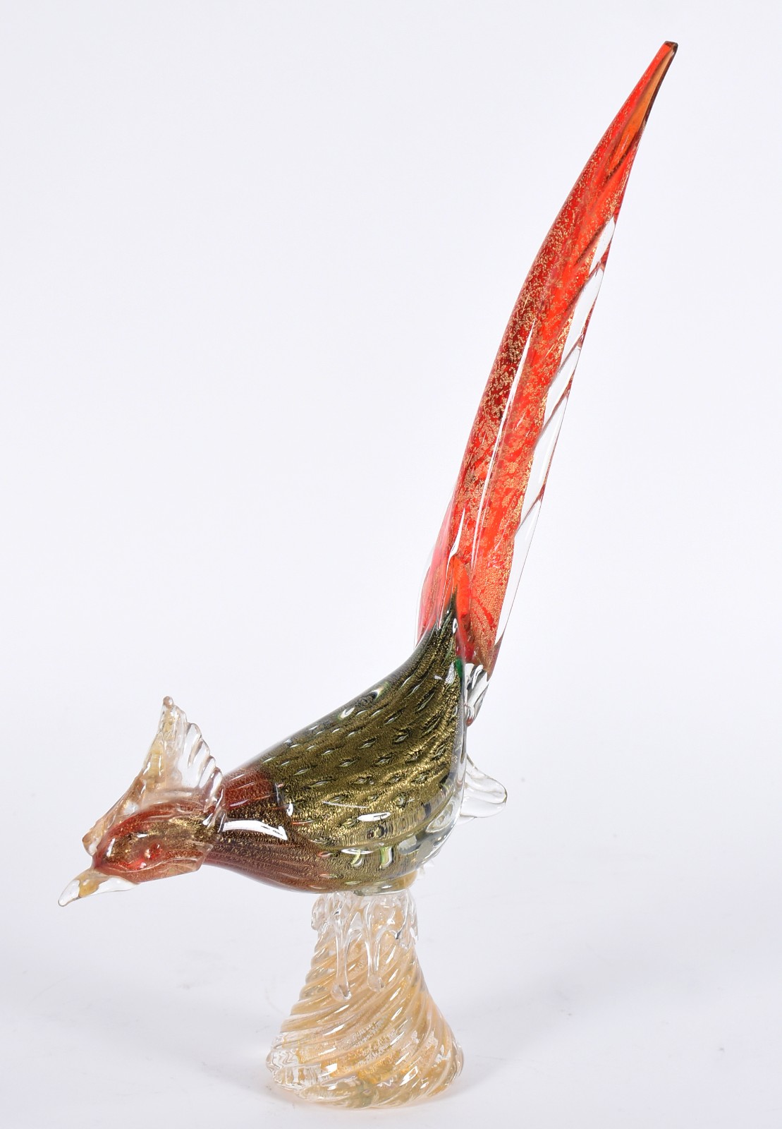 Pássaro em Murano italiano policromado com pó de ouro. Defeitos como... - foto 1 de 8