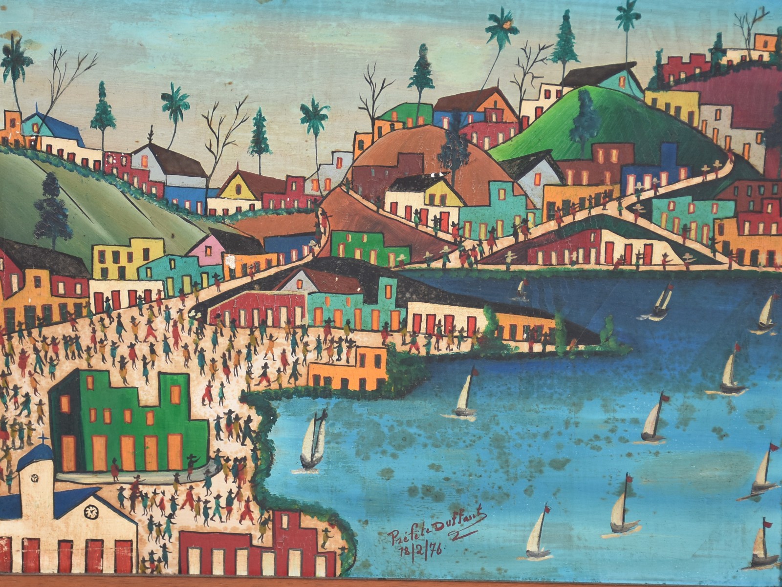 Préfète Duffaut (1923-2012), Cidade com praia, barcos e figuras - foto 4 de 5