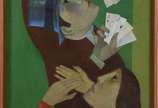 João Quaglia (1928-2014), Figuras e cartas do b... - Óleo sobre tela.