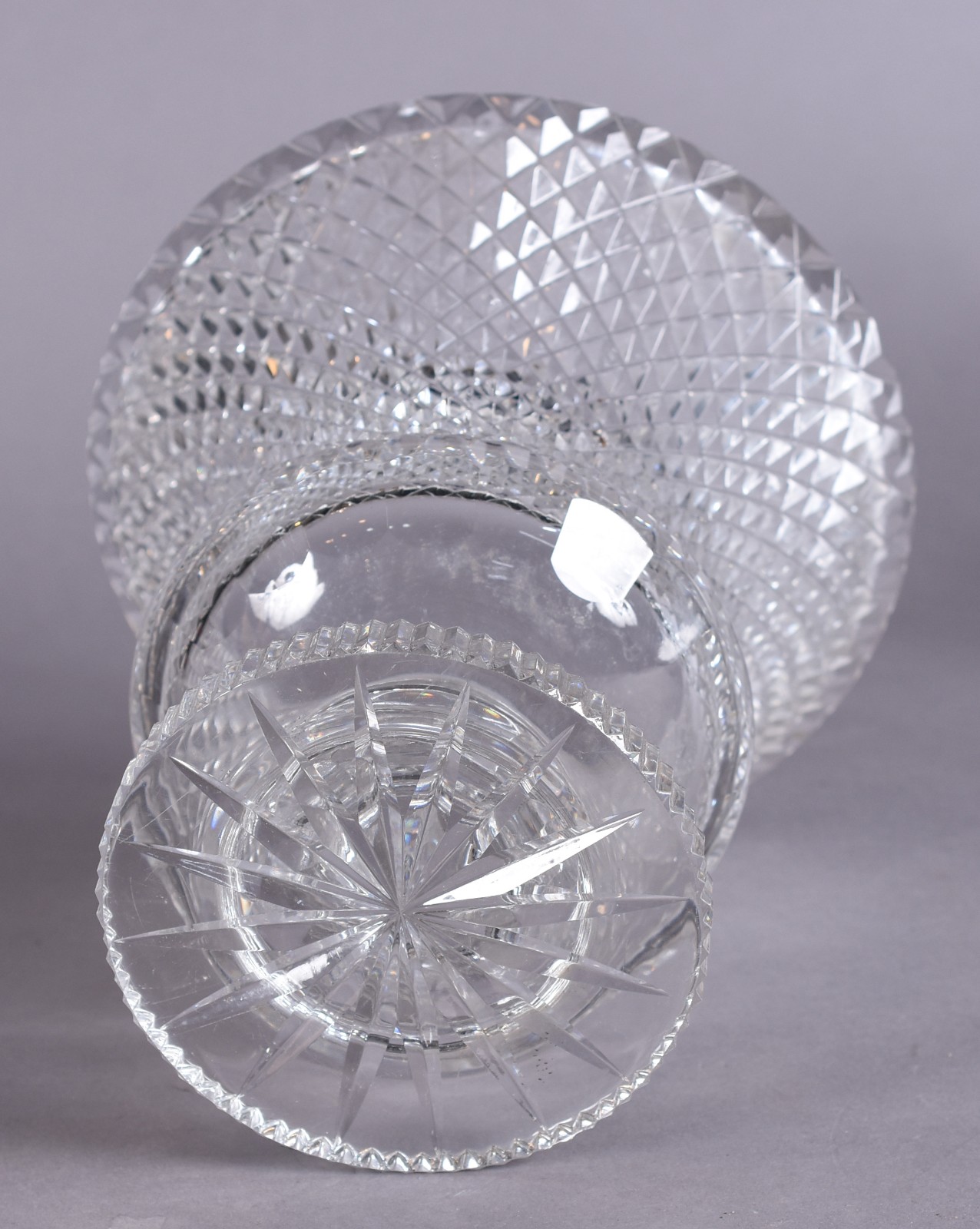 Vaso de cristal europeu lapidação "bico de jaca". - foto 3 de 3