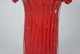 Vaso frisado de murano na cor rubi. Alt. 38 cm,... - Vaso frisado de murano na cor rubi. Alt. 38 cm, diâm. 25 cm