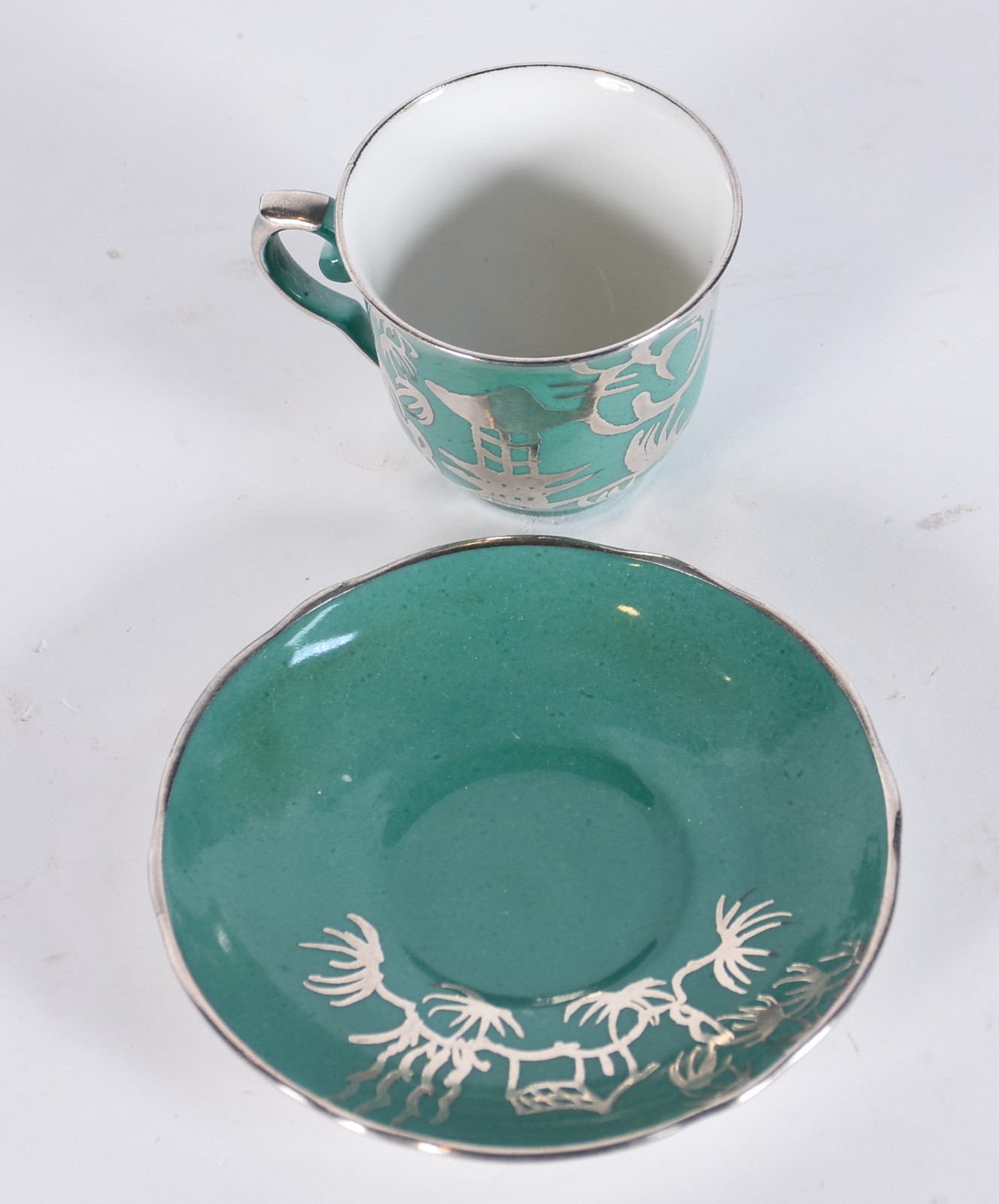 Serviço de café de porcelana Real na cor verde com aplicações de... - foto 3 de 5